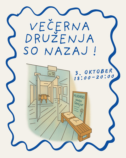 Se vidimo spet v petek, 3. 10. od 18.00 do 20.00