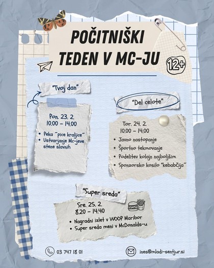 Pridruži se nam na počitniškem tednu.