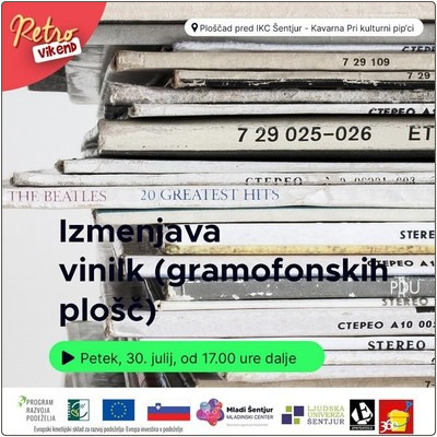 V petek popoldne izmenjujemo gramofonske plošče (vinilke).