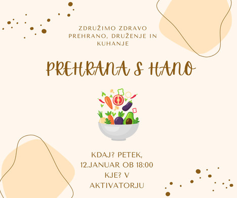 Prehrana s Hano, v petek ob 20:00